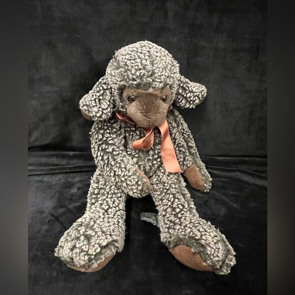 Russ Gray Lamb Sheep Plush Brown Lil Trubbles Stuffed Animal Floppy Beanie - Picture 1 of 5
